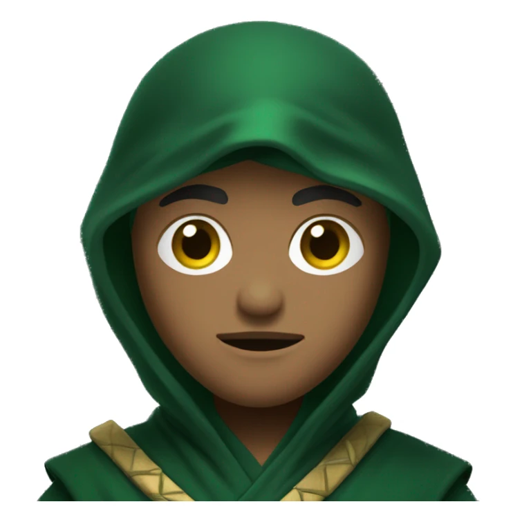 ninja wizard (light skin) with the dark green clothe sticker