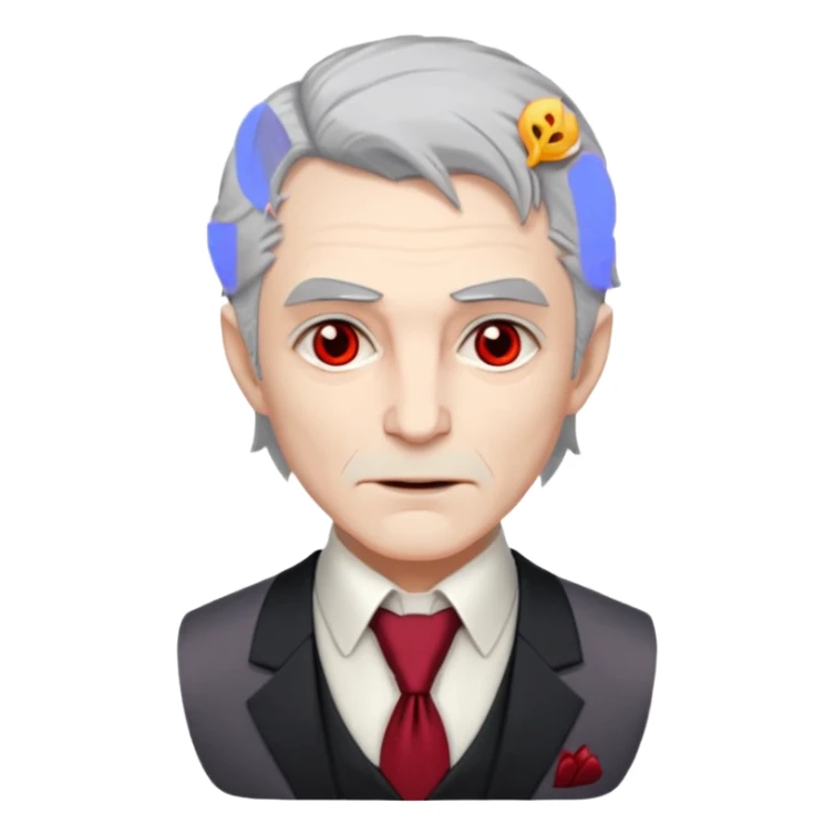  {
      "type": "human",
      "look": "old vampire lord, gray hair, formal vest, crimson tie",
      "description": "an old vampire lord with gray hair wearing a formal vest and crimson tie"
    } sticker