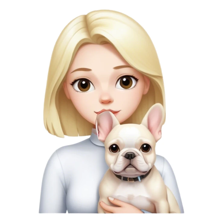 Blonde with white French bulldog sticker