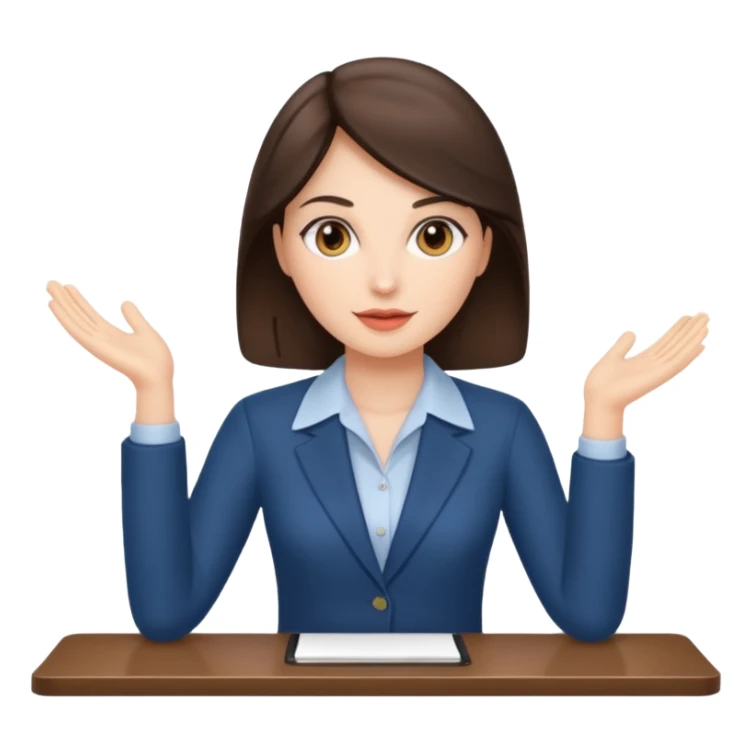 brunette woman presenting at meeting  sticker
