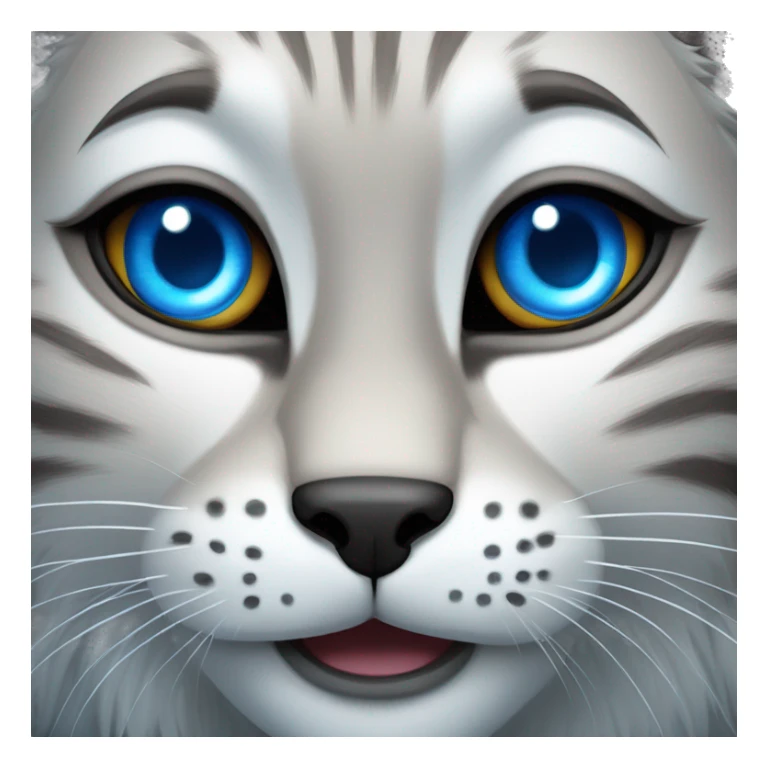Grey lynx blue eyes grins sticker
