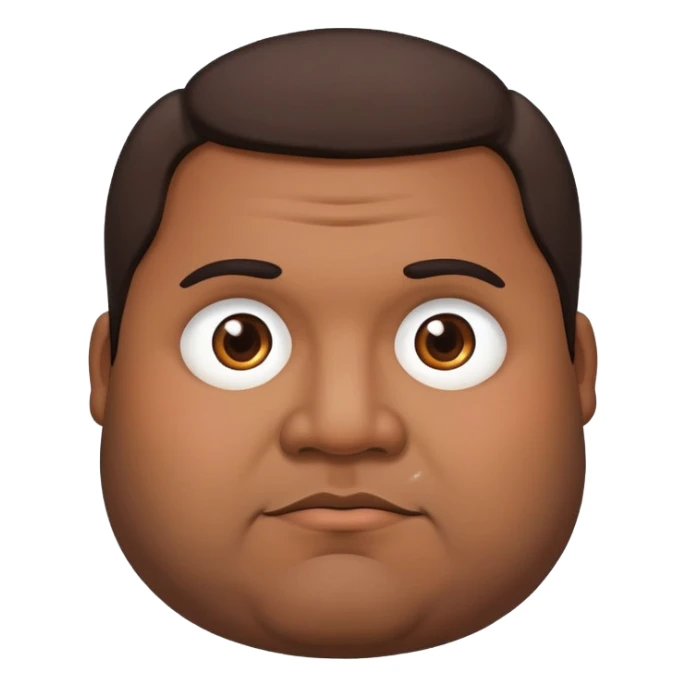 Brown fat man with hair sticker