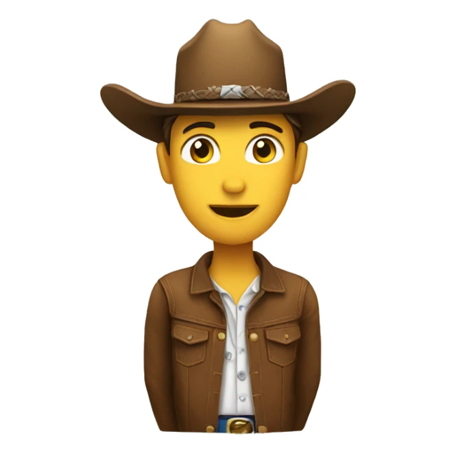 Person with cowboy hat sticker
