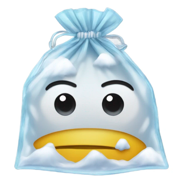 Snow in a see through zip lock bag sticker