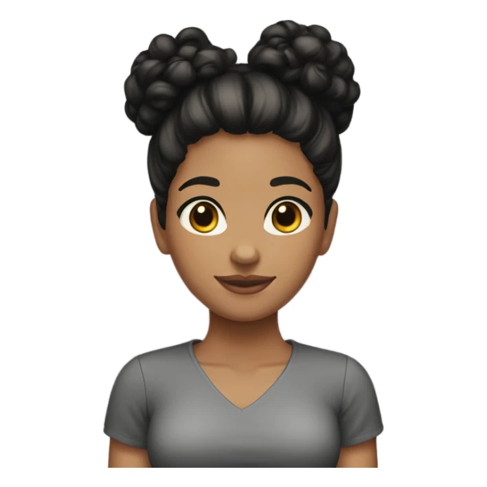  girl medium skin with black curly hair in a bun sticker