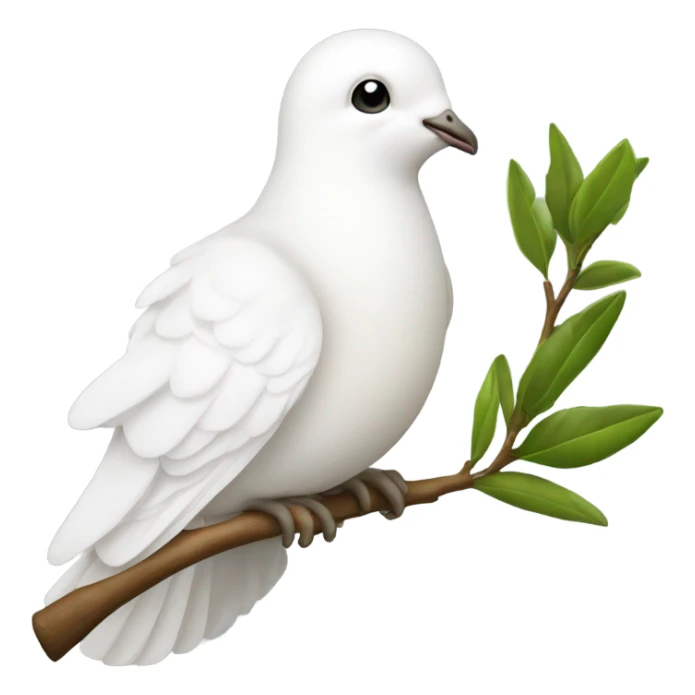 A dove of peace with a green twig in its beak sticker