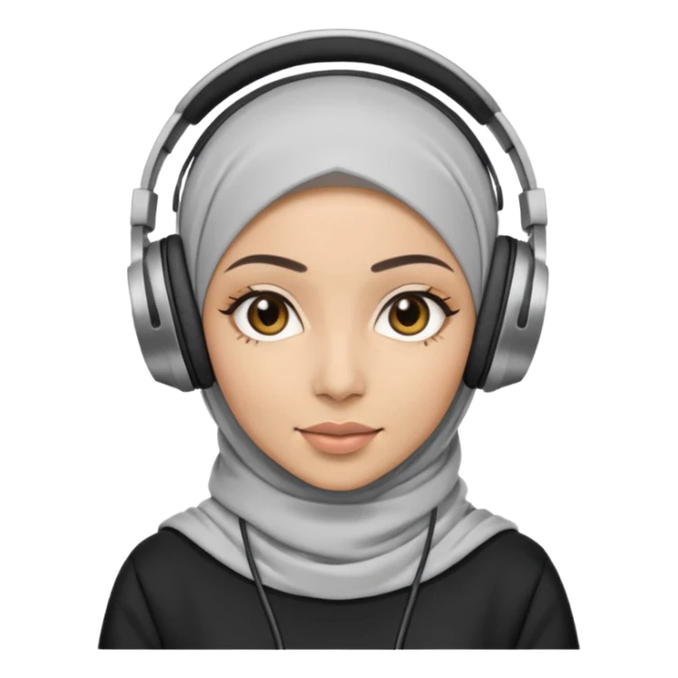 hijab DJ, headphone sticker