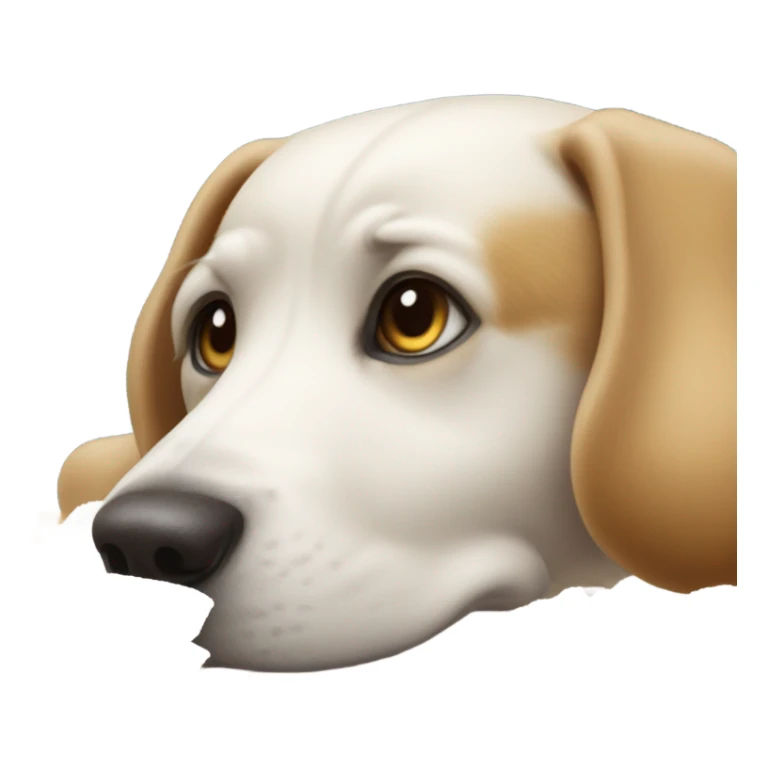 Dog smelling g pile of sugar sticker