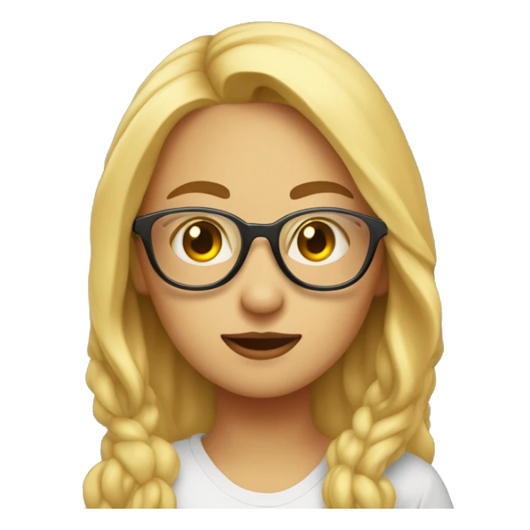 Chica rubia con gafas doradas al lado de un coreano moreno que se estan dando la ma sticker