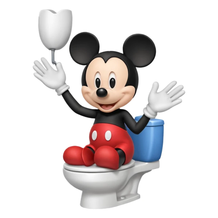 mickey mouse on toilet sticker