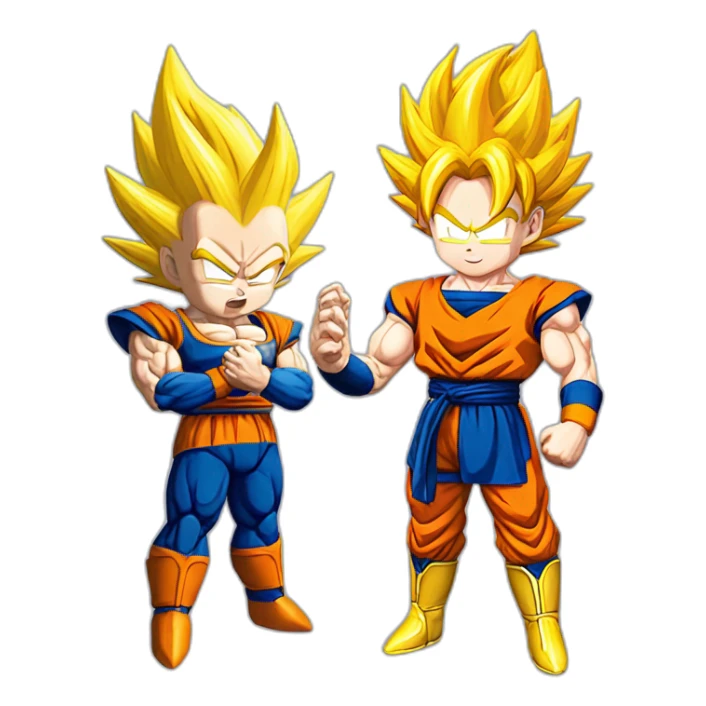 Goku qui fait un tcheck a vegeta sticker