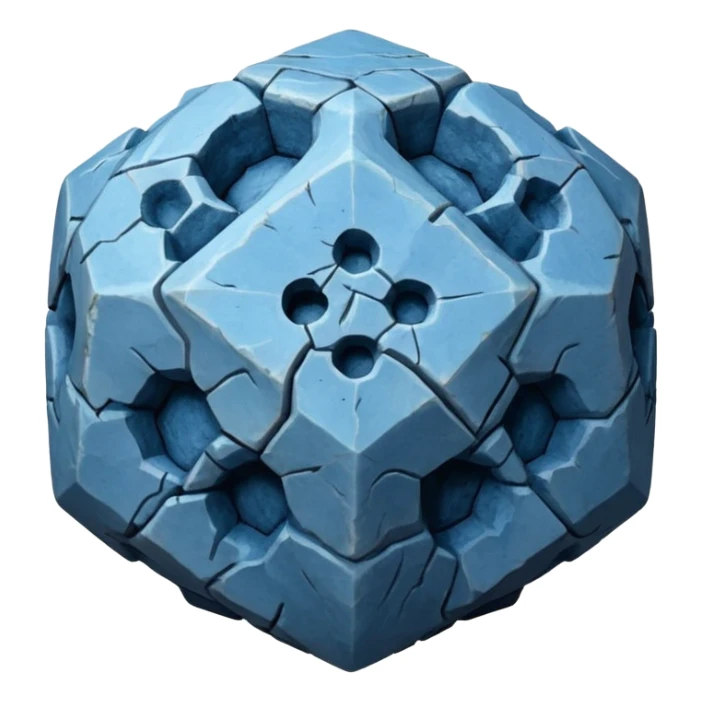 american-blue-intricate-stone-age-rocky-crusted-dodecahedron-shaped sticker