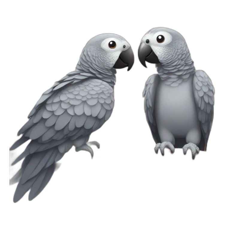 African grey parrot and colorful parrot sticker