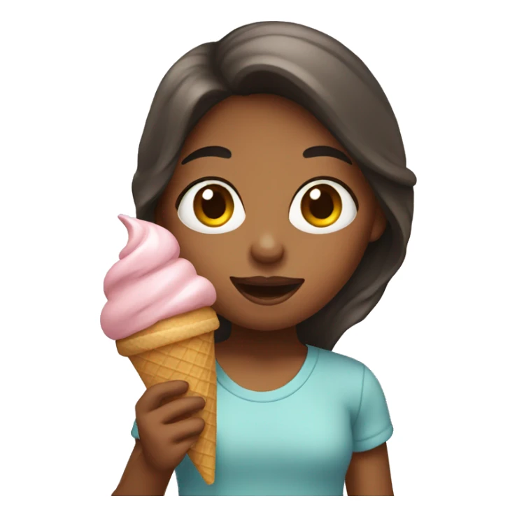 Girl eating ice cream sticker