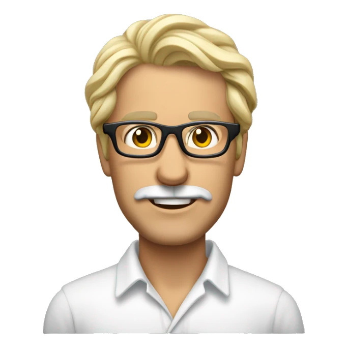 Mann mit Brille,  wenig Haaren und total süd sticker