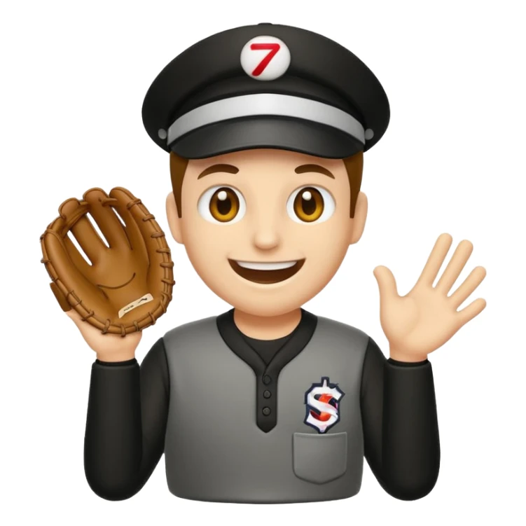 emoji de iOS de un umpire haciendo señal de strike en beisbol sticker