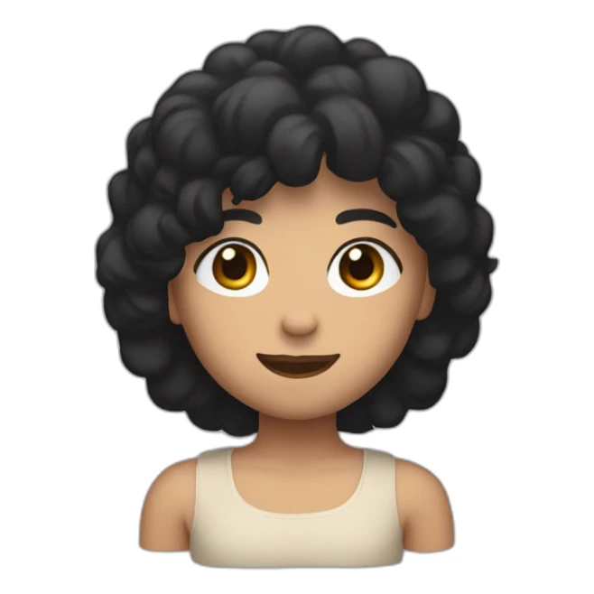 me 63 black hair with face and arms up sticker