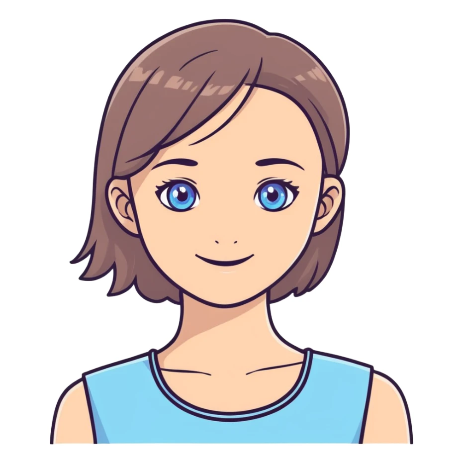 smiling girl with blue eyes sticker