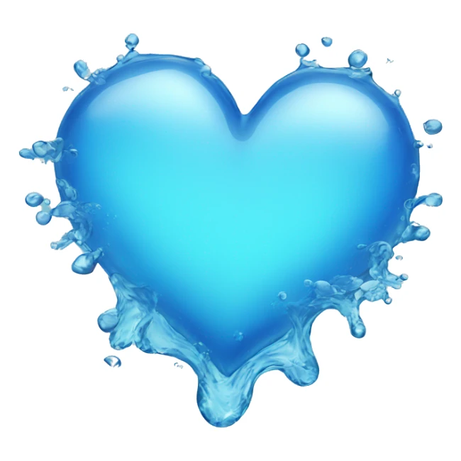 WATER BLUE  HEART sticker