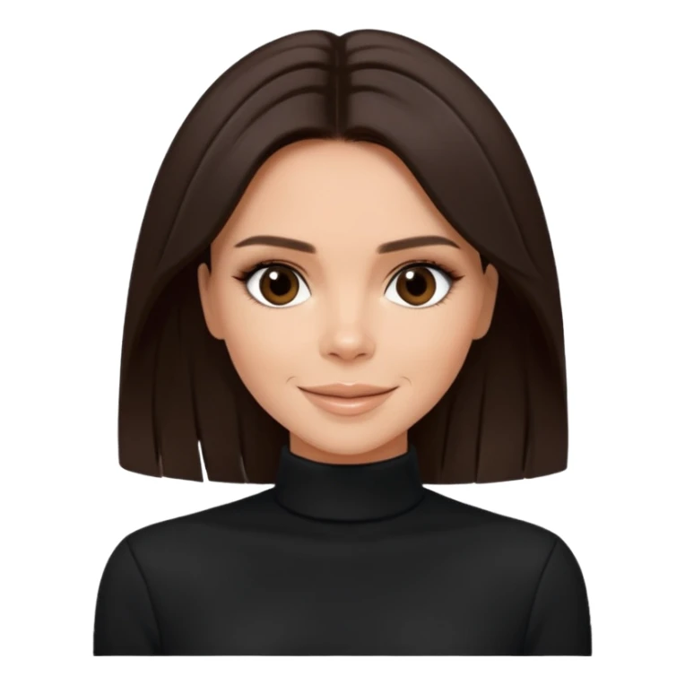 Victoria Beckham with dark brown hair, black outfit sticker