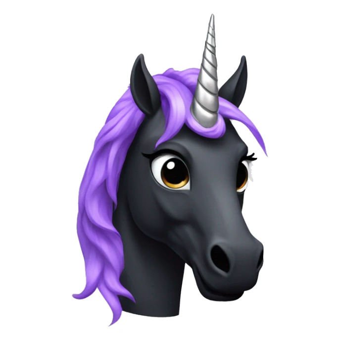 Black and purple unicorn with silver horn sticker