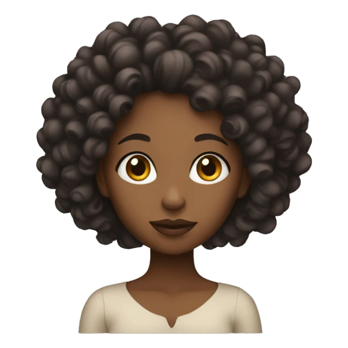 Black women with curls thinking sticker