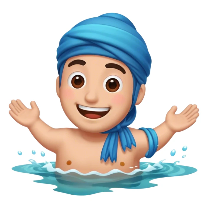 a happy guy in sea sticker