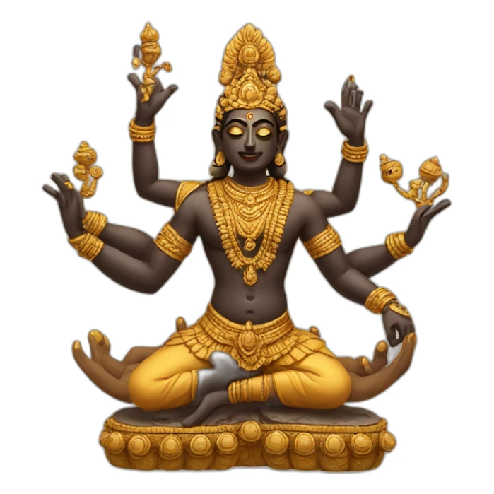 Indian sculpture with multiple arms and a divine appearance sticker