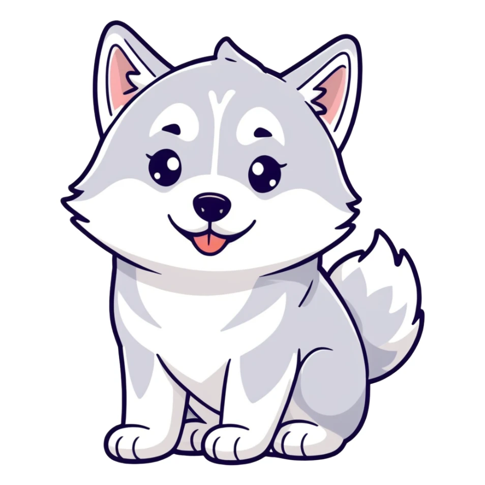 Husky blowing kiss sticker