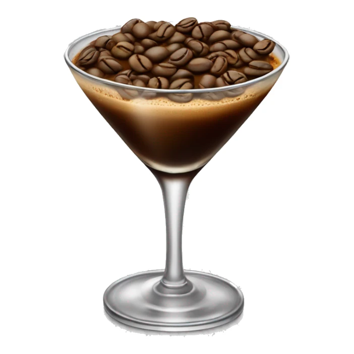 Fancy Icy Espresso Martini with three coffeee beans on top as decoration  sticker