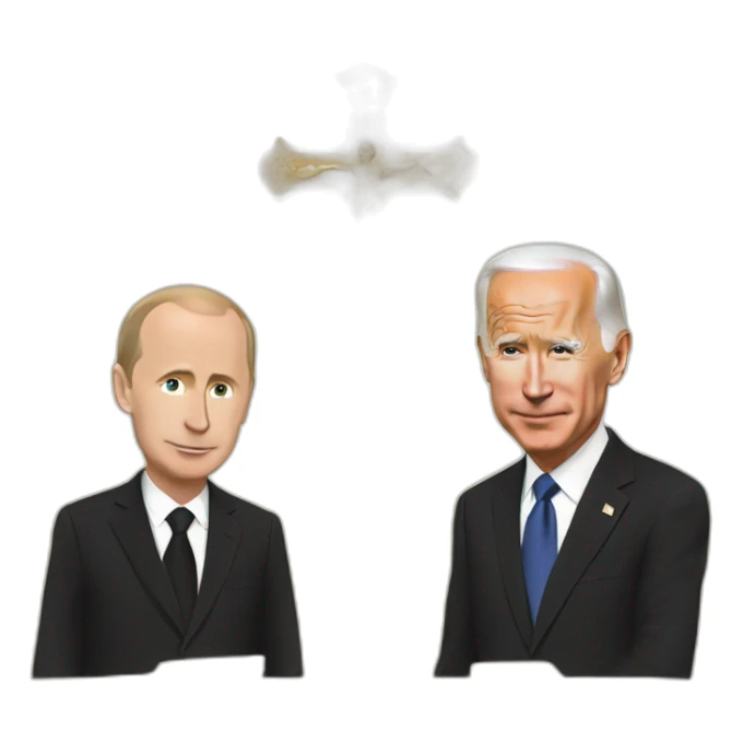 Putin and Biden in the orthodox church sticker