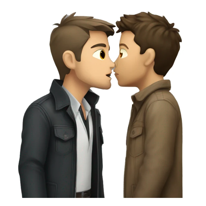 dean winchester kissing castiel sticker
