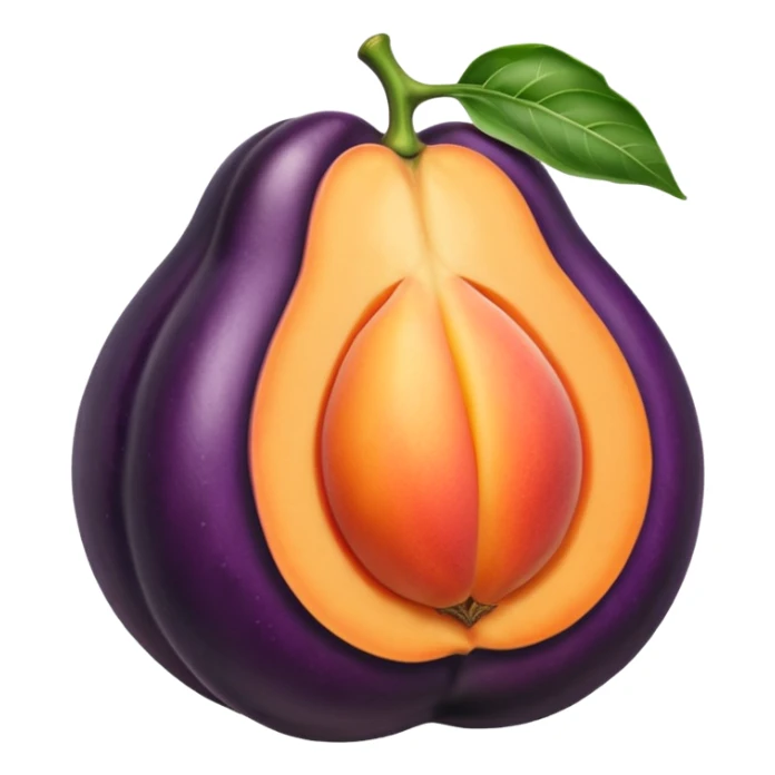 Aubergine qui frotte une pêche sticker