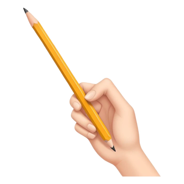 hands holding a pencil and drawing, simple and friendly sticker