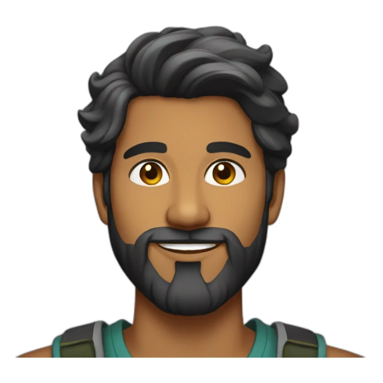 sri lankan 25 year old handsome and stylish guy with a beard and without smile sticker