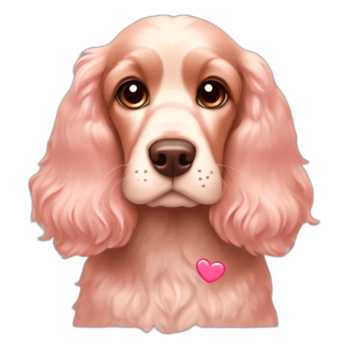 Light soft pink cocker spaniel with brown eyes is showing a heart with paws sticker