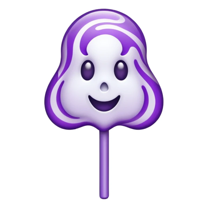 ghost lolipop purple and white sticker