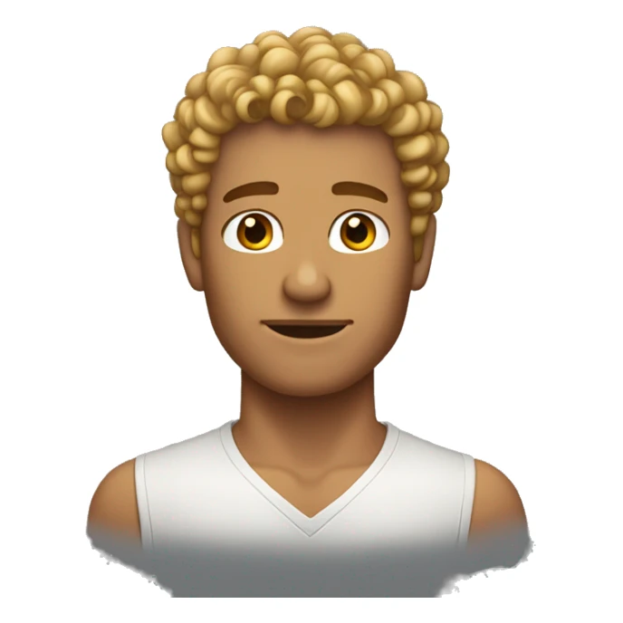a tanned skin man with short taper curly hair sticker