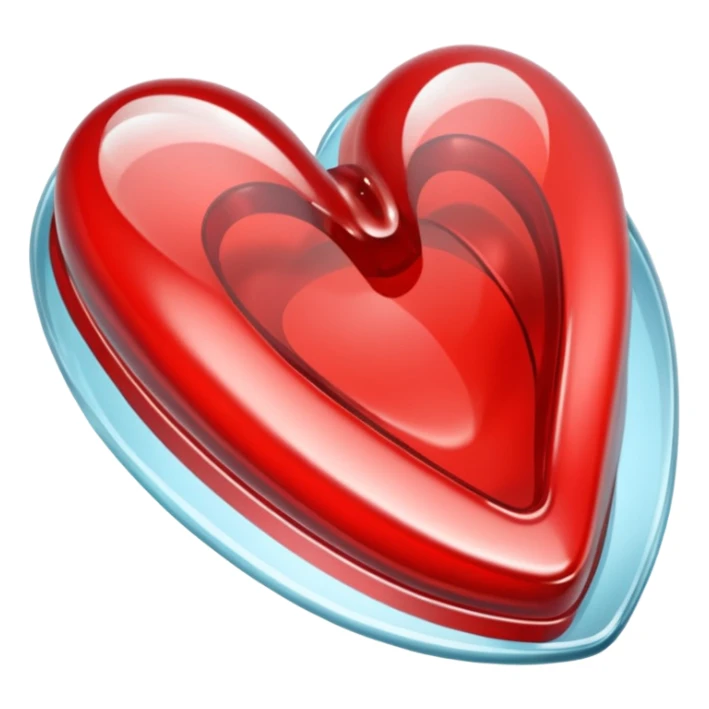 heart made of glass, with a slipper motif sticker