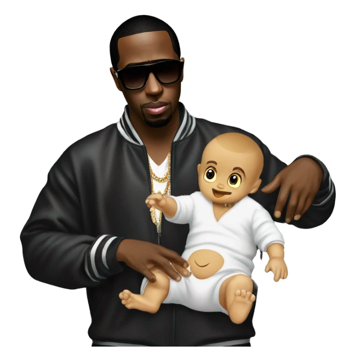 P. Diddy with his baby oil sticker