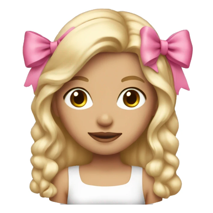Girl with pink bow on her blondish hair sticker