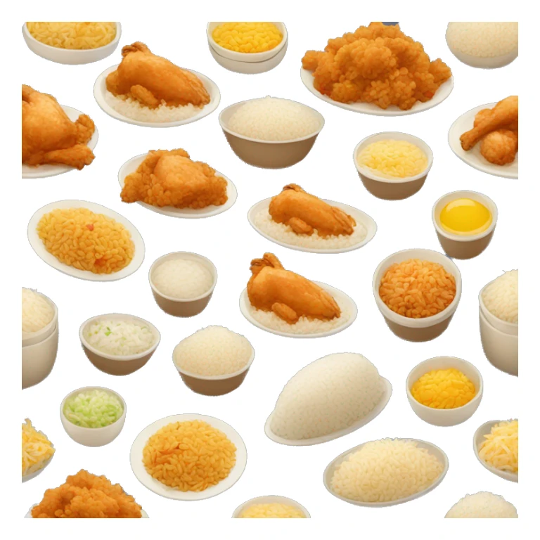 The most common type of food is chicken and rice  sticker