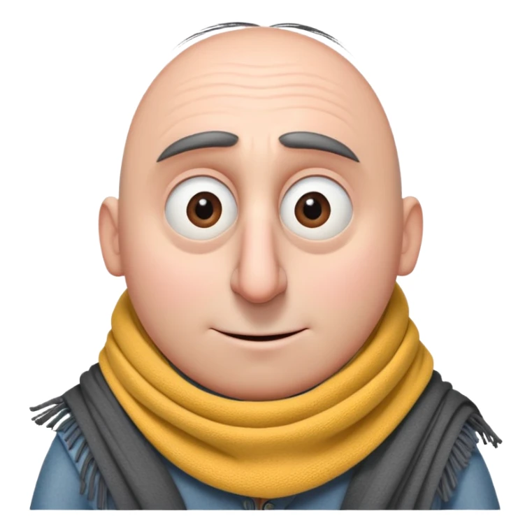Gru from Despicable Me with his long nose and scarf sticker