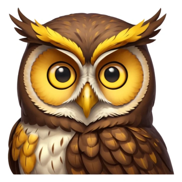Owl – Wise-looking owl with large eyes, perched calmly sticker