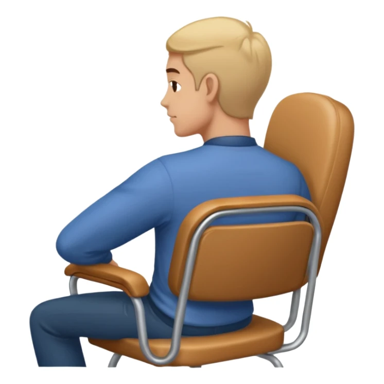 Person arching their back in a chair sticker