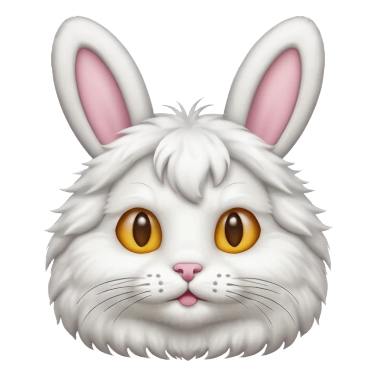 cat emoji with bunny ears and bunny fur sticker