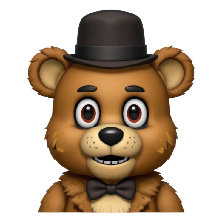 Freddy Fazbear with black and tiny hat from Five Nights At Freddy's Movie sticker