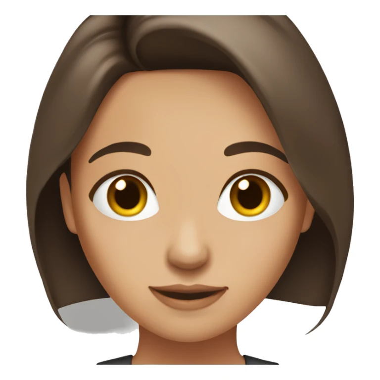 brunette girl brown eyes middle part sticker