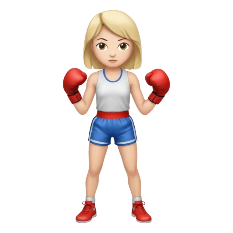 girl boxing with shirt on full body sticker