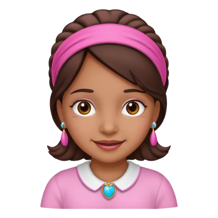 happy Salvadoran girl with pink accessories, friendly face sticker